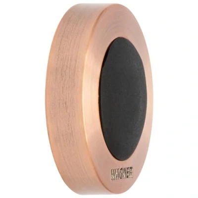 Afbeelding van WAGNER Design muur deurstopper SCREW OR GLUE/schroef of lijm diameter Ø 38 x 10 mm, geborsteld metaal, inox look, thermoplastisch rubber, roseGoud, designprijs 15513901
