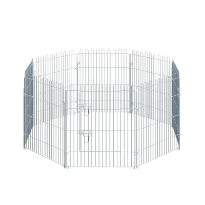 Afbeelding van PawHut Vrijloophok puppyomheining puppyhek box puppyrooster voor dieren 8 delig B63 x H 76 cm
