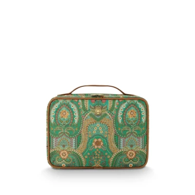 Afbeelding van Pip Studio Casey Beautycase Dames Toilettas Jabali Groen 27x10x19cm