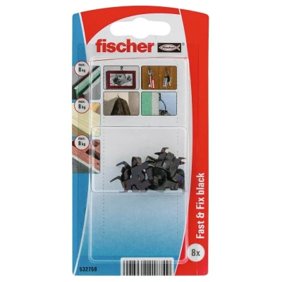Afbeelding van Fischer Wandhaak Fast &amp; Fix zwart 8st
