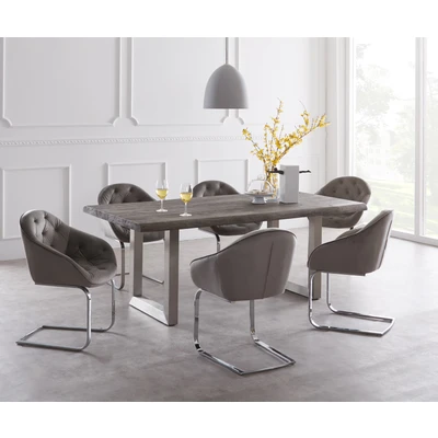 Afbeelding van Massief houten tafel Live Edge Acacia Platinum 200x100 boven 5,5 cm breed