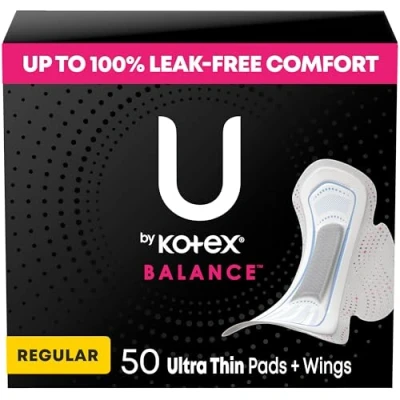 Afbeelding van U by Kotex Balance Ultradunne pads met vleugels, regelmatig absorptievermogen, 50 stuks
