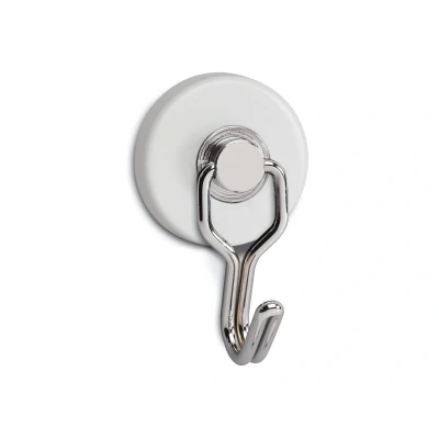 Afbeelding van Maul Magneet (Ø x h) 35 mm 53 rond, met haak Wit, Zilver 2 stuk(s) 6155702