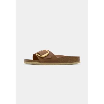 Afbeelding van Birkenstock Madrid Muiltjes, Dames, Maat: 35, Cognac Leer