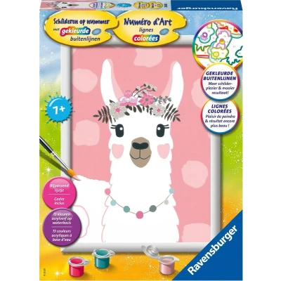 Afbeelding van Ravensburger Schilderen op nummer Lama Hobbypakket