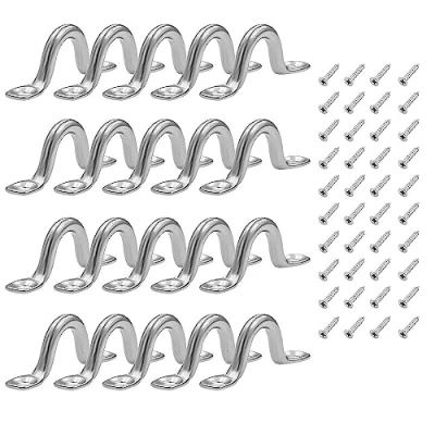 Afbeelding van 20 Stuks Kayak Canoe Rigging, 304 Roestvrij Stalen Kajak Pad, Pad Eye Strap, Deck Loops Tie, voor Boot, Kajak, Kano, Sunfan
