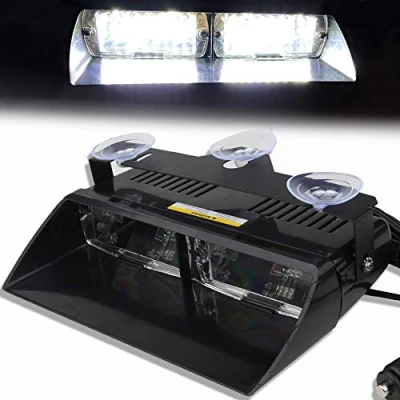 Afbeelding van KaiDengZhe 12 V Wit 16 LEDs Hoge Helderheid LED Wetshandhaving Emergency Baken Gevaar Waarschuwing Strobe Licht Voor Auto Truck Trailer SUV Intern Dak/Dashboard/Voorruit met Zuignap