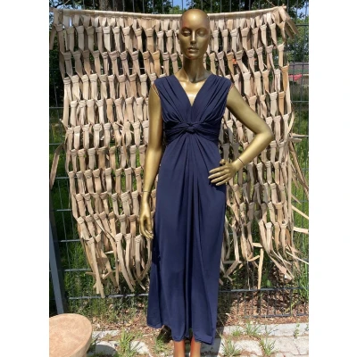 Afbeelding van Lange Zomerjurk Pesca Effen Navy One Size