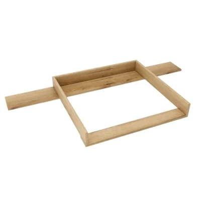 Afbeelding van regalik Aankleedopzetstuk voor Hemnes commode met 8 schuifladen IKEA 78cm x 80cm Afneembaar aankleedtafelopzetstuk in Oak Afgesloten ABS materiaal 1mm