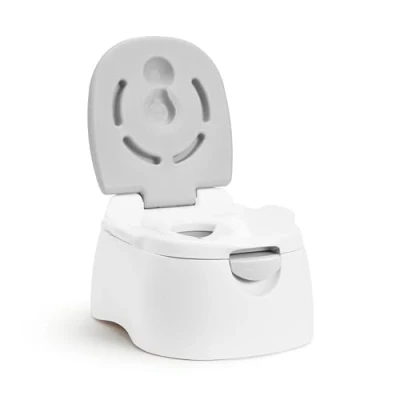 Afbeelding van Munchkin Arm &amp; Hammer meertraps 3 in 1 potje, potje stoel, trainerring en opstapje, grijs