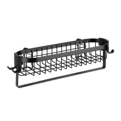 Afbeelding van Wenko Classic Plus wandrek met handdoekhouder en haken zwart