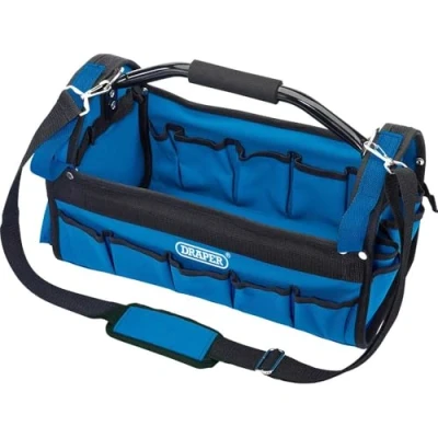 Afbeelding van Draper Heavy Duty Tote Tool Bag Gereedschapsopslag Organizer Open Gereedschapskit Stijf nylon Stalen buisvormige handgreep Verstelbare schouderriem 85751