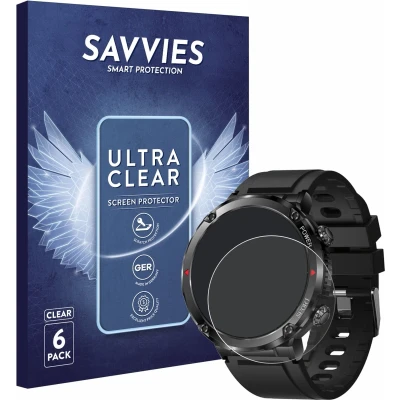 Afbeelding van Savvies Screenprotector voor LIGE Smartwatch 1.6&quot; Folie Beschermfolie transparant (6 Stuks)