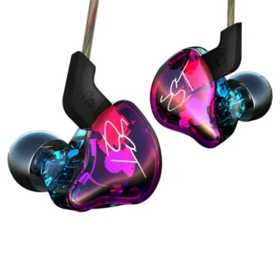 Afbeelding van Yinyoo KZ ZST Kleurrijke Hybride Balansarmatuur met Dynamische In ear Oortelefoon 1BA+1DD Hifi Headset (Paars, Geen mic)