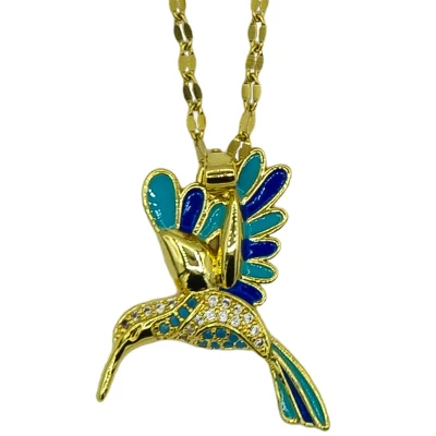 Afbeelding van Schlepers SL002 Collier met kolibrie hanger Goud verguld staal 40 + 5 cm Incl. garantie &amp; verpakking
