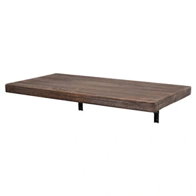 Afbeelding van Mendler Wandtafel HWC H48, wandklaptafel, wandplank, tafel, inklapbaar massief hout, 100 x 50 cm, shabby bruin