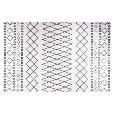 Afbeelding van VidaXL Vloerkleed wasbaar anti slip 160x230 cm zwart en wit