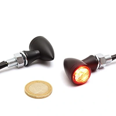 Afbeelding van Dock66 Motorcycle Parts Micro Bullet Led knipperlicht met achter /remlicht, zwart, ECE