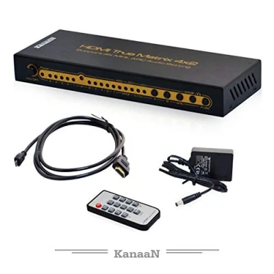 Afbeelding van LEICKE Kanaan 4x2 UHD matrix HDMI 1.4 4K, 2K, 1080p etc. afstandsbediening ARC SPDIF Dolby 5.1, hoofdtelefoonuitgang