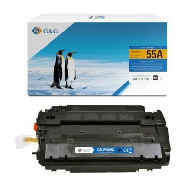 Afbeelding van G&amp;G CE255A toner compatibel met HP 55A Tonercartridge Zwart 1 stuck (s) Huismerk