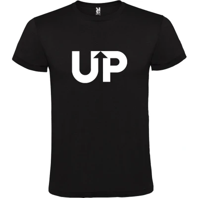 Afbeelding van Zwart T shirt met &quot; UP logo print Wit size XXXXL