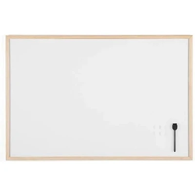 Afbeelding van Bi Office MM07001010 Magnetisch Whiteboard, Gelakt Stalen Oppervlak en Houten Omlijsting, 90x60 cm