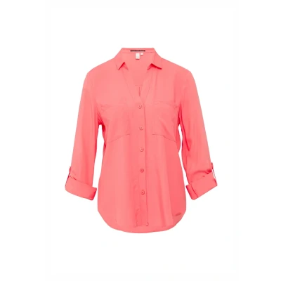 Afbeelding van QS Overhemdblouse, Dames, Maat: 32, Koralle