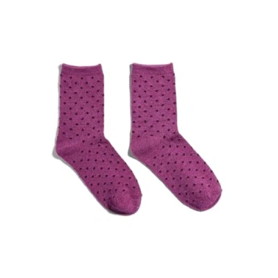 Afbeelding van PIECES Dames Pcsebby Glitter Long 1 pack Pattern Noos, Festival Fuchsia/Detail: Small Dots IN TAWNY PORT, Eén Maat