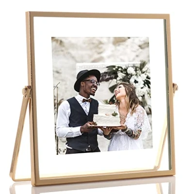 Afbeelding van Lawrence Frames metalen ezel Float fotolijst, 4x4, goud