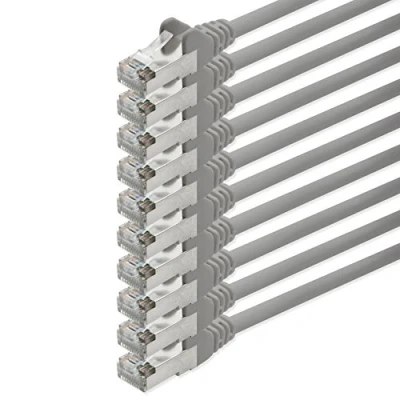 Afbeelding van 1aTTack CAT5 FTP folie afgeschermde netwerkkabel met 2x RJ45 connectorset (10 stuks) 0,5m grijs