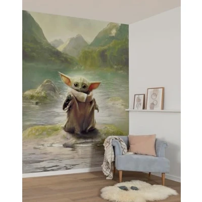 Afbeelding van Komar Kinderbehang Star Wars The Mandalorian Grogu Landscape (1 stuk)