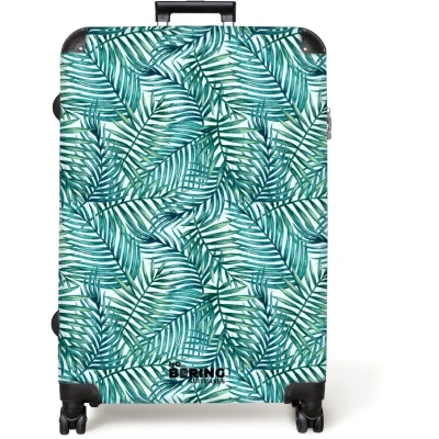 Afbeelding van NoBoringSuitcases.com® Koffer groot Reiskoffer lichtgewicht Palm bladeren patroon kleurrijk blauw Rolkoffer met 4 wielen Grote trolley XL 98 liter bagage