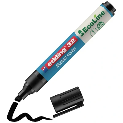 Afbeelding van Edding 4 32001 Flipchartmarker 32 EcoLine Beitelpunt 1 5 mm Zwart stuk(s)