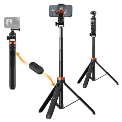 Afbeelding van K&amp;F Concept MS24 Selfiestick statief, 175 cm mobiele telefoon statief met afstandsbediening, voor smartphone compatibel iPhone/Samsung/Android smartphones/verschillende