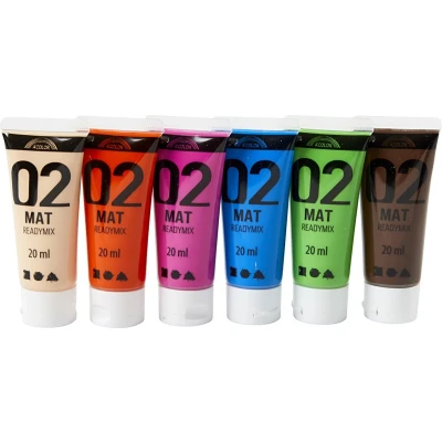 Afbeelding van Creativ Company Acrylverf Verschillende Kleuren, 02 Matt, 6x20ml