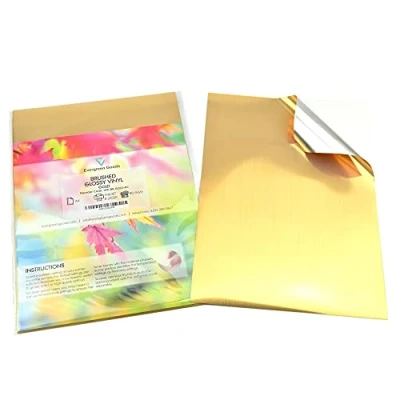 Afbeelding van Evergreen Goods™ 20 vellen A4 Zelfklevende geborstelde gouden sticker Vinyl, inkjet en laser afdrukbaar Waterdicht plakkende achterkant Geschikt voor Cricut , Silhouet andere snijders