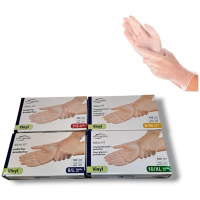 Afbeelding van Hygonorm wegwerp handschoenen vinyl naturel/wit maat XL 100 stuks poedervrij latex vrij!