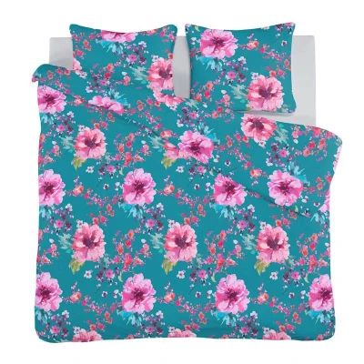 Afbeelding van Dekbedovertrek iSeng Flower Satijn 200 x / 220 cm 2 Persoons