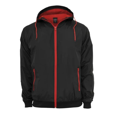 Afbeelding van Urban Classics Contrast Windrunner Jas, Heren, Maat: Medium, Black/red