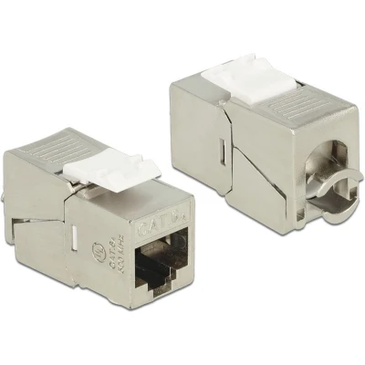 Afbeelding van STP CAT6a 10 Gigabit Keystone module RJ45 LSA (toolless) compact / gegoten zink
