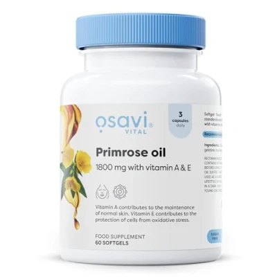 Afbeelding van Osavi Primrose Oil with Vitamin A &amp; E, 1800mg 60 softgels