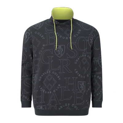 Afbeelding van Charles Colby sweater EARL EVERTS Plus Size met printopdruk grijs