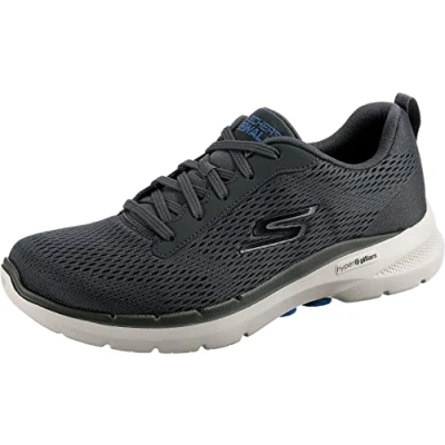 Afbeelding van Skechers Go Walk 6 Avalo Road hardloopschoen voor heren, Houtskool Textiel Synthetisch, 39.5 EU
