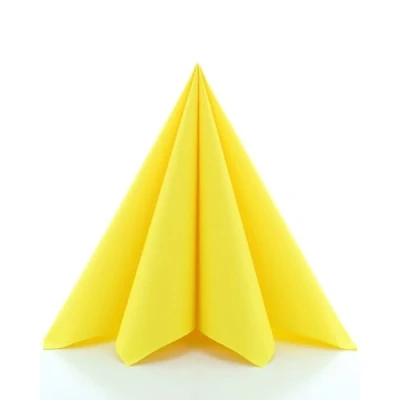 Afbeelding van Sovie Linclass Airlaid servetten geel 50 stuks hoogwaardige wegwerpservetten 40 x cm scheurvast, absorberend en vormvast ideaal voor bruiloft feestjes