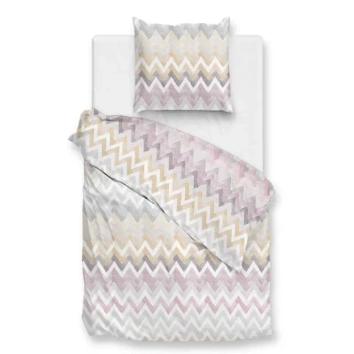 Afbeelding van Zohome Lini flanel dekbedovertrek 1 persoons (140x200/220 cm + sloop) Multi