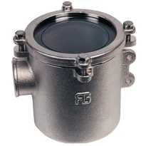Afbeelding van Brons vernikkeld koelwaterfilter (robuust) met rvs 316 zeef 1 1/4 h=178mm 12500l/h