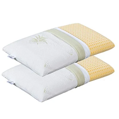 Afbeelding van Evergreenweb MATERASSI &amp; BEDS 1 paar kussens, 40 x 70 cm, hoogte 9 model nekkussentjes 100% traagschuim, overtrek aloë vera en katoen, afneembare overtrek, 2 kussens voor nekpijn met medisch product, aanbieding