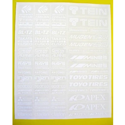 Afbeelding van RC Drift Witte Stickers Decals HPI Losi R Kyosho