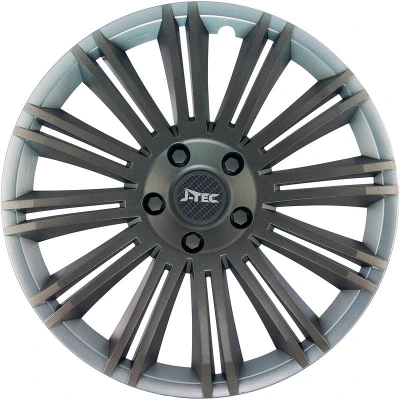 Afbeelding van J Tec 4 Delige Wieldoppenset Discovery R 15 inch zilver/grijs