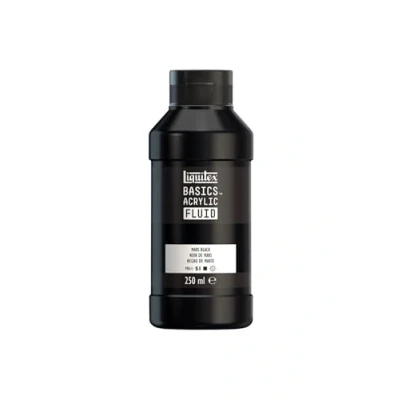 Afbeelding van Liquitex 8870429 Basics Fluid acrylverf met vloeiende consistentie, sneldrogend, lichtecht, waterbestendig, op waterbasis, 250 ml fles Marszwart